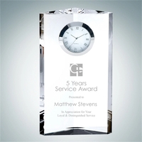 Pioneer Tower Crystal Glass Clock Award