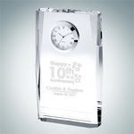Beveled Plaque Crystal Glass Clock