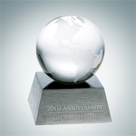 Clear Ocean Globe with Aluminum Base
