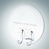 Jade Glass Curved Round Plate Award
