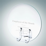 Jade Glass Curved Round Plate Award