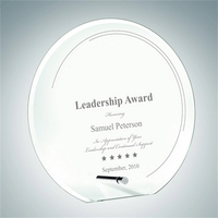 Jade glass beveled circle with aluminum pole award.... from ASI 47791 Best...