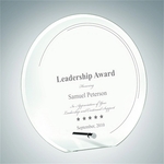 Jade Glass Beveled Circle with Aluminum Pole Award
