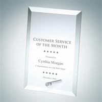 Jade Glass Beveled Vertical Rectangle Award