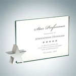 Jade Glass Achievement Award with Chrome Star Holder