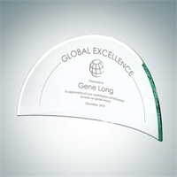 Jade glass beveled moon award-small... from ASI 47791 Best Deal Awards / Best...