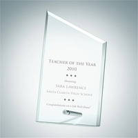 Jade Glass Beveled Sail with Aluminum Pole Award