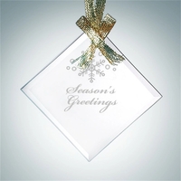 Beveled Square Diamond Jade Glass Ornament