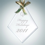 Beveled Diamond Jade Glass Ornament