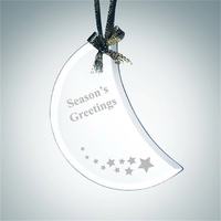 Beveled Moon Jade Glass Ornament