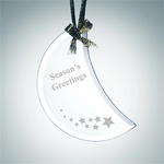 Beveled Moon Jade Glass Ornament