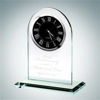 Arch Black Movement Jade Glass Clock