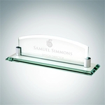 Jade Glass Nameplate with Aluminum Holder