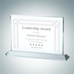 Clear Glass Horizontal Rectangle with Base Award