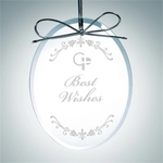 Beveled Oval Clear Glass Ornament