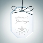 Beveled Long Octagon Clear Glass Ornament