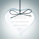 Beveled Heart Clear Glass Ornament