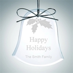 Beveled Bell Clear Glass Ornament