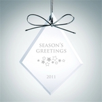 Beveled Diamond Clear Glass Ornament