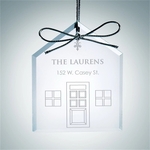 Beveled House Clear Glass Ornament