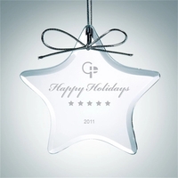 4" x 4" x 3/16" beveled star clear glass ornament with... from ASI 47791 Best...