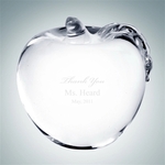 Apple with Clear Leaf Molten Glass