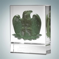 Pate de Verre Optical Crystal Majestic Pewter Eagle