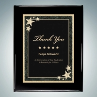 Black Piano Finish Plaque - Starburst Plate