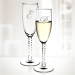 Angelique Twisted Glass Flute 2pc Set- 5.75 oz