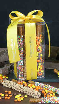 Gold Satin Ribbon. - Ten pretzel rods hand dipped with... from ASI 68459 ZZ...