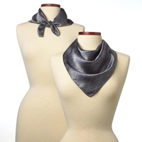 Grey 21" x 21" Argyle Silk Scarf