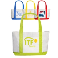 18.5" x 14.5" canvas tote/shoulder bag with colored bottom.... from ASI 39552...