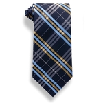 Closeout - Plaid Navy Silk Tie