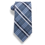 Closeout - Plaid Light Blue Silk Tie