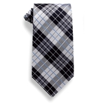 Closeout - Plaid Black and Gray Silk Tie
