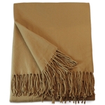 Camel Tan Acrylic Throw Blanket