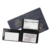 Plain vinyl three panel license/liability card holder with 3 clear inside......