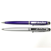 Twist action pen with stylus