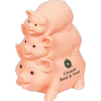 Flesh color pig bank with three pigs stacked on top of... from ASI 93235...