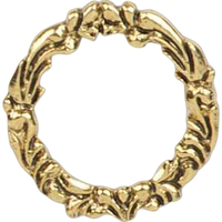 Stock cast Victorian round shape wreath lapel pin with butterfly clutch.......