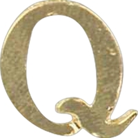 Stock cast letter Q shape lapel pin with butterfly clutch. Blank.... from ASI...