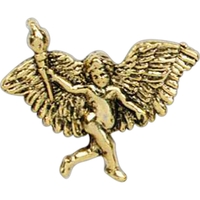 Stock cast angel lapel with wings spread holding torch pin. Blank.... from...