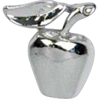Stock cast apple shape with leaf lapel pin with butterfly clutch.... from ASI...