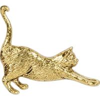 Stock cast stretching cat shape lapel pin with butterfly clutch. Blank.......