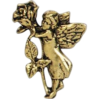 Stock cast angel holding a long stem rose lapel pin with... from ASI 93235...
