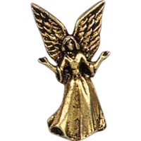 Stock angel with flowing gown, arms and wings spread lapel pin.... from ASI...