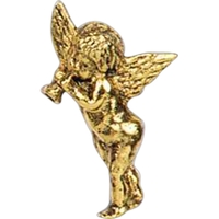 Stock cast cherub with blowing trumpet lapel pin with butterfly clutch.......