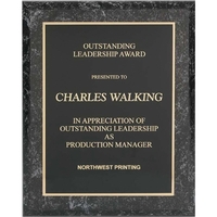 Black marble finish plaque with laser engraveable plate.... from ASI 93235...