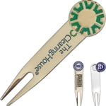Golf Divot Tool with Ball Marker - Stainless