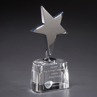 6.25" x 3.5" x 2.25" shining silver star award that sits... from ASI 68507...